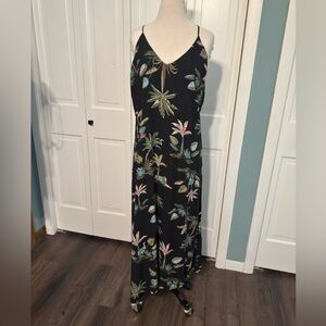 Old Navy Floral tropical Print maxi Dress w criss cross back straps Sz XL